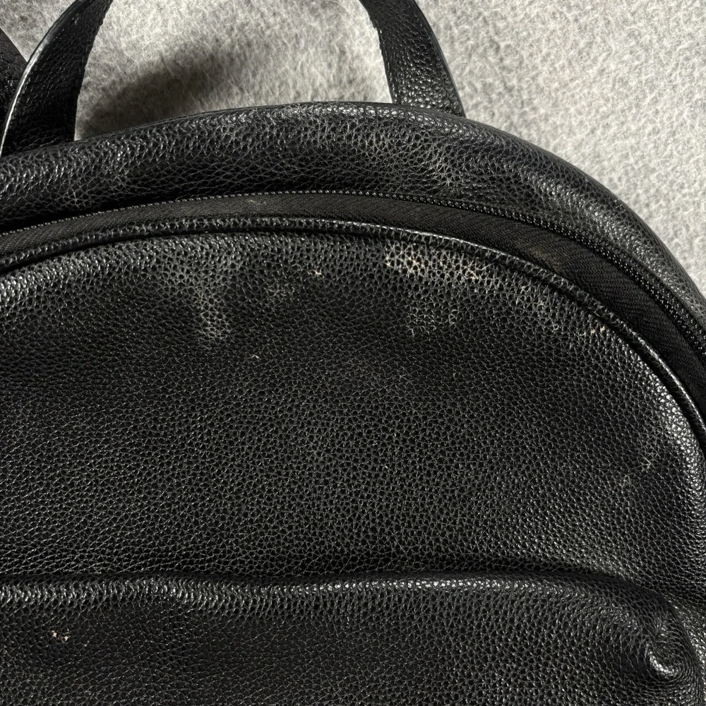 Gucci Black Leather Backpack Vintage Web Logo Front Pocket